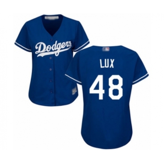 Women's Los Angeles Dodgers #48 Gavin Lux Authentic Royal Blue Alternate Cool Base Baseball Player Jersey - Ujersey