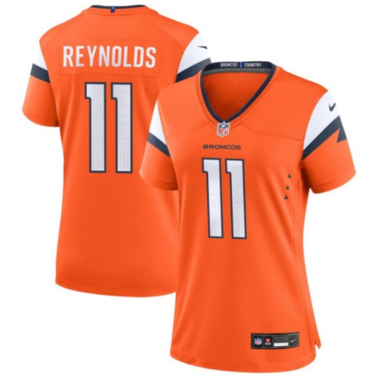 Women's Denver Broncos #11 Josh Reynolds Orange 2024 Stitched Jersey(Run Small) - Ujersey