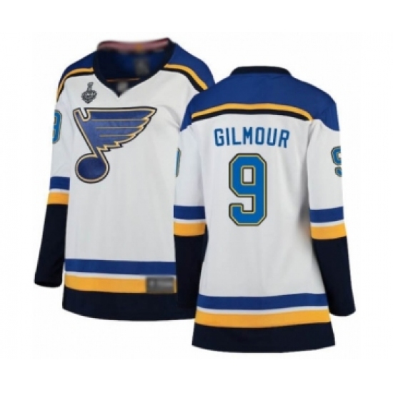 Women's St. Louis Blues #9 Doug Gilmour Fanatics Branded White Away Breakaway 2019 Stanley Cup Final Bound Hockey Jersey - Ujersey
