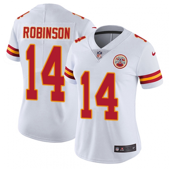 Women's Nike Kansas City Chiefs #14 Demarcus Robinson White Vapor Untouchable Limited Player NFL Jersey - Ujersey