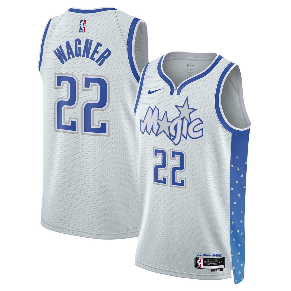 Unisex Orlando Magic Franz Wagner Nike Silver 2025/26 Swingman Jersey - City Edition - SUjersey01