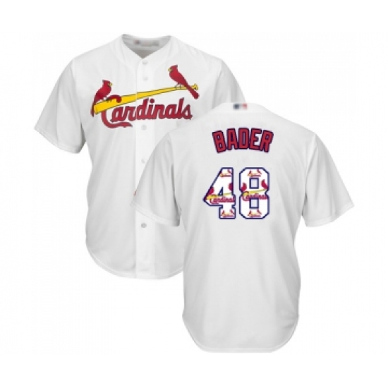 Men's St. Louis Cardinals #48 Harrison Bader Authentic White Team Logo Fashion Cool Base Baseball Jersey - Ujersey