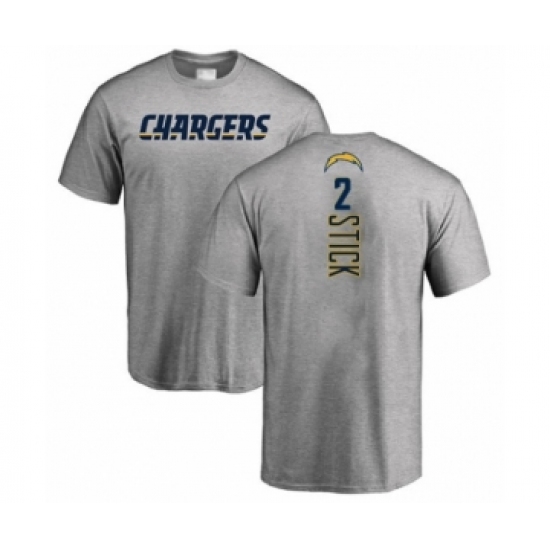 Football Los Angeles Chargers #2 Easton Stick Ash Backer T-Shirt - Ujersey