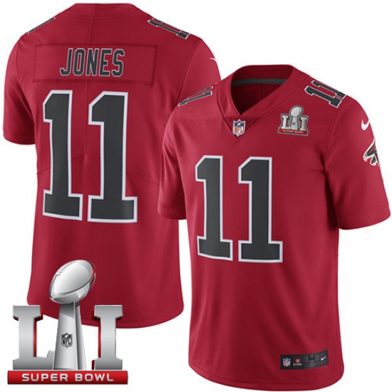 Men's Nike Atlanta Falcons #11 Julio Jones Limited Red Rush Super Bowl LI 51 NFL Jersey - Ujersey