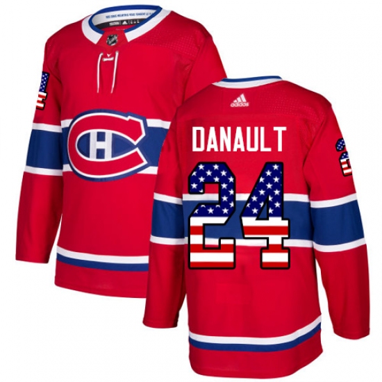 Men's Adidas Montreal Canadiens #24 Phillip Danault Authentic Red USA Flag Fashion NHL Jersey - Ujersey