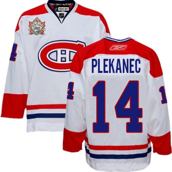 Men's Reebok Montreal Canadiens #14 Tomas Plekanec Premier White Heritage Classic Style NHL Jersey - Ujersey