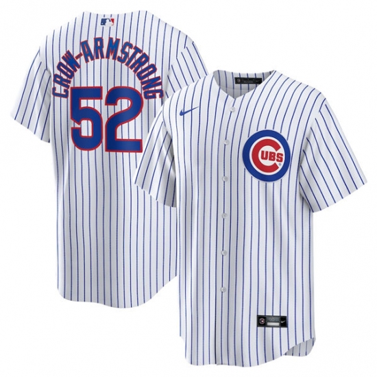 Men's Chicago Cubs #52 Pete Crow-Armstrong White 2024 Cool Base Stitched Baseball Jersey - Ujersey