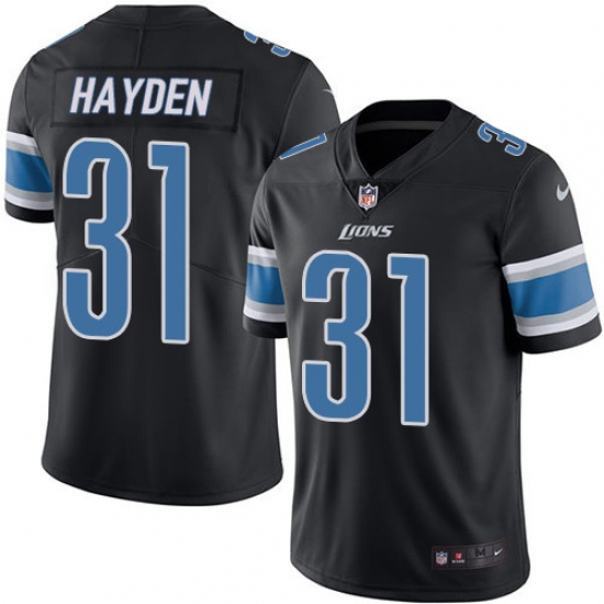 Men's Nike Detroit Lions #31 D.J. Hayden Limited Black Rush Vapor Untouchable NFL Jersey - Ujersey