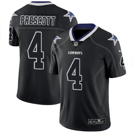 Men's Nike Dallas Cowboys #4 Dak Prescott Limited Lights Out Black Rush NFL Jersey - Ujersey