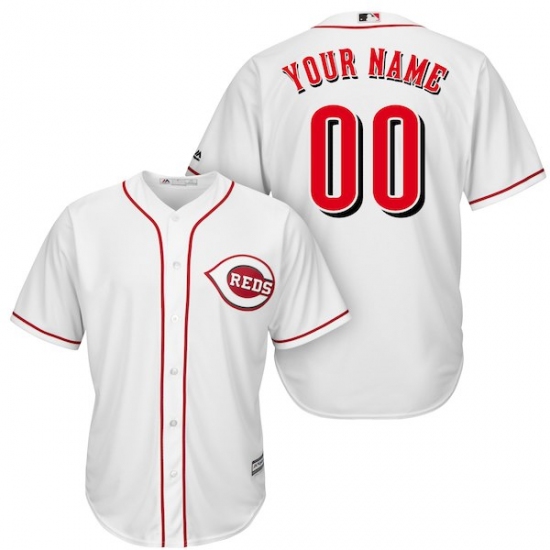 Men's Cincinnati Reds Majestic White Cool Base Custom Jersey - Ujersey