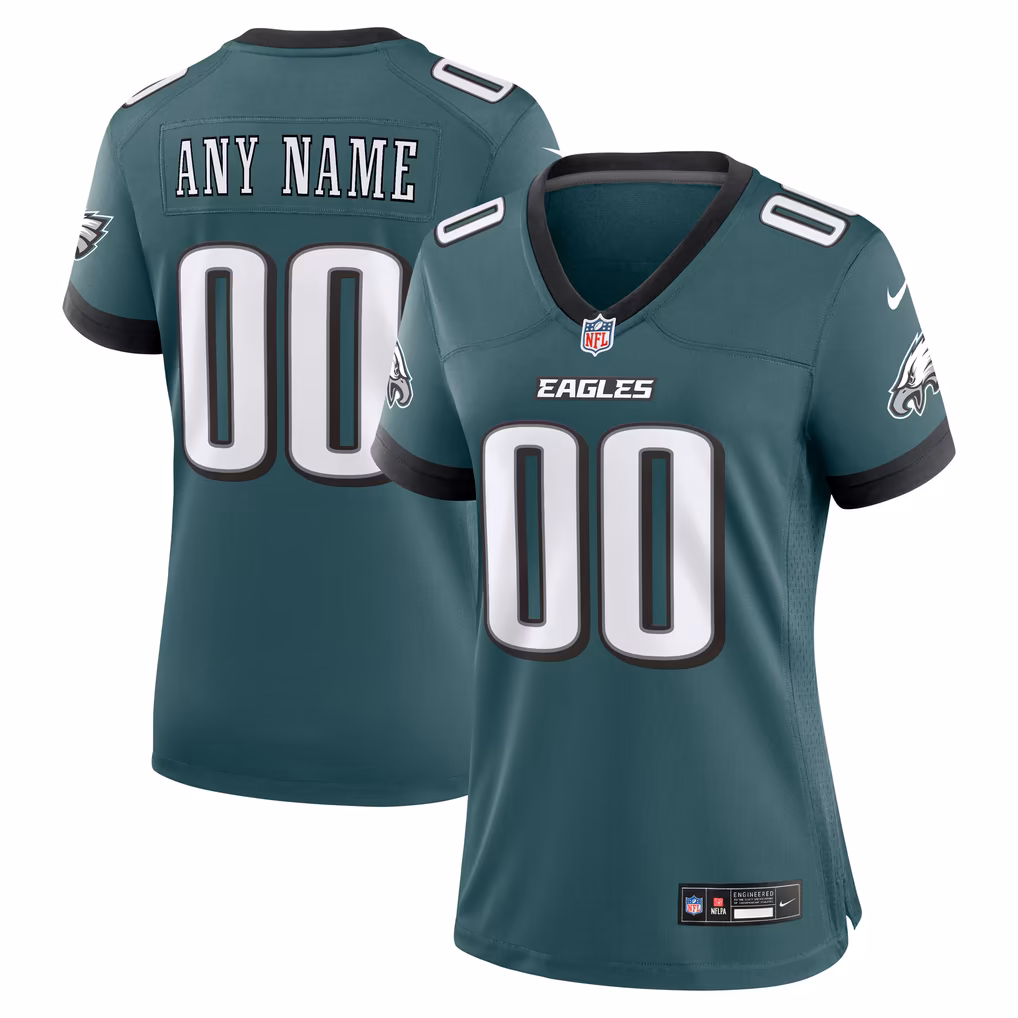 Women's Philadelphia Eagles Nike Midnight Green Team Custom Game Jersey - SUjersey01
