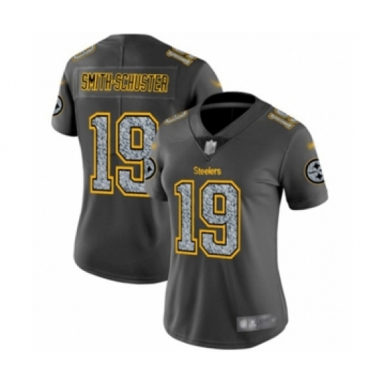 Women's Pittsburgh Steelers #19 JuJu Smith-Schuster Limited Gray Static Fashion Football Jersey