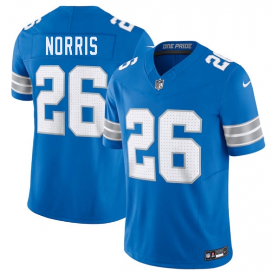 Men's Detroit Lions #26 Morice Norris Blue 2025 F.U.S.E. Vapor Limited Football Stitched Jersey - Ujersey