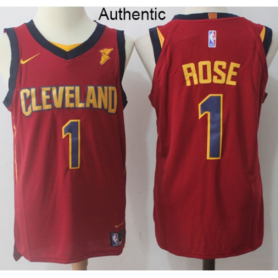 Men's Nike Cleveland Cavaliers #1 Derrick Rose Red NBA Authentic Icon Edition Jersey - Ujersey