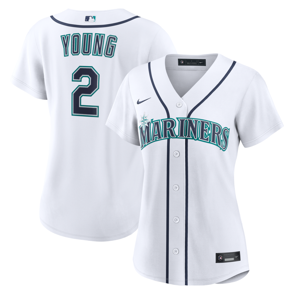 Women's Seattle Mariners Cole Young Nike White Home Replica Jersey - Ujersey