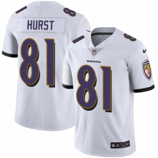 Youth Nike Baltimore Ravens #81 Hayden Hurst White Vapor Untouchable Limited Player NFL Jersey - Ujersey