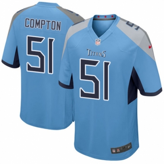 Men's Nike Tennessee Titans #51 Will Compton Game Light Blue Alternate NFL Jersey - Ujersey