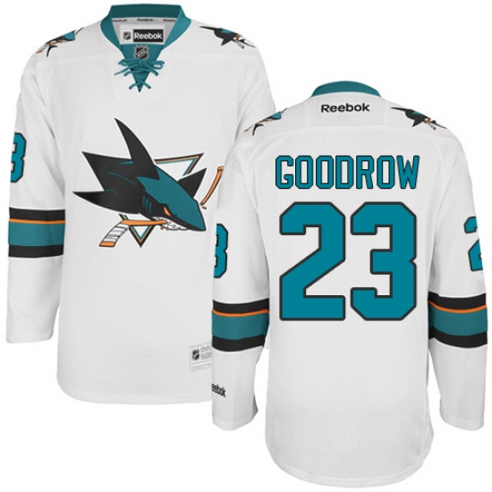 Men's Reebok San Jose Sharks #23 Barclay Goodrow Authentic White Away NHL Jersey - Ujersey