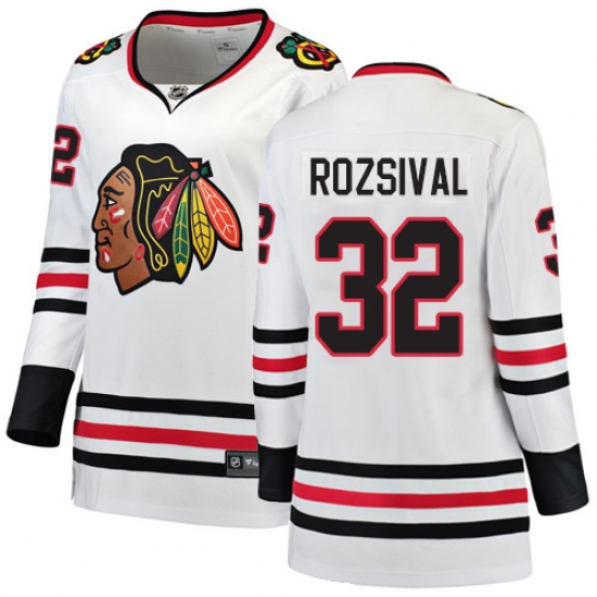 Women's Chicago Blackhawks #32 Michal Rozsival Authentic White Away Fanatics Branded Breakaway NHL Jersey - Ujersey