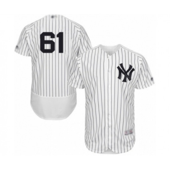 Men's New York Yankees #61 Ben Heller White Home Flex Base Authentic Collection Baseball Player Jersey - Ujersey
