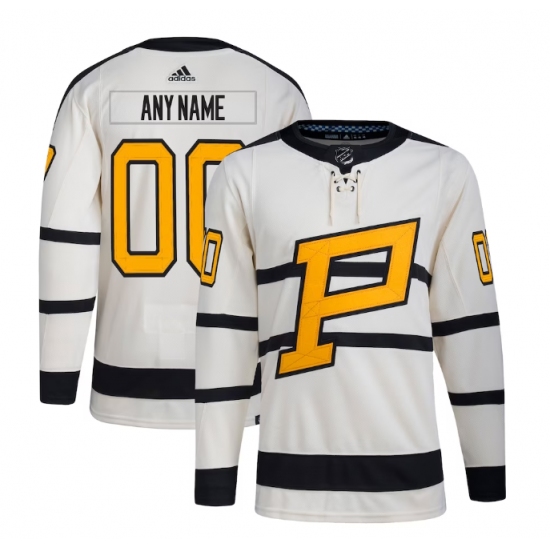 Men's Pittsburgh Penguins adidas Cream 2023 Winter Classic Authentic Custom Jersey - Ujersey