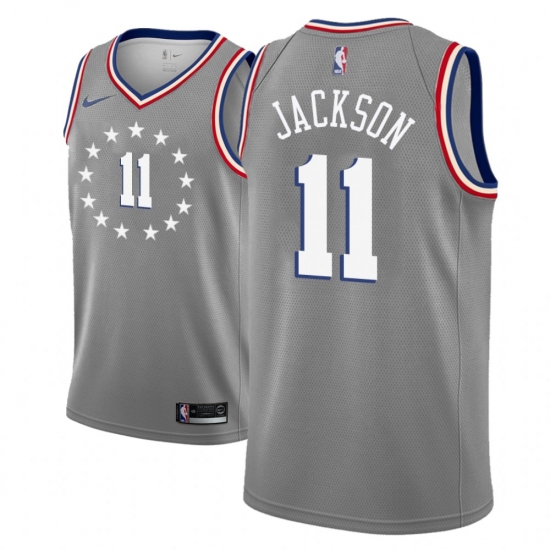Men NBA 2018-19 Philadelphia 76ers #11 Demetrius Jackson City Edition Gray Jersey