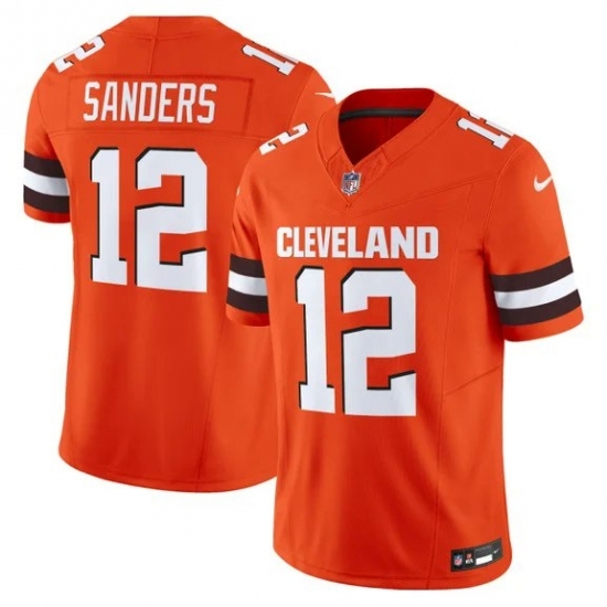 Youth Cleveland Browns #12 Shedeur Sanders Orange 2025 Draft F.U.S.E. Vapor Limited Stitched Football Jersey - Ujersey