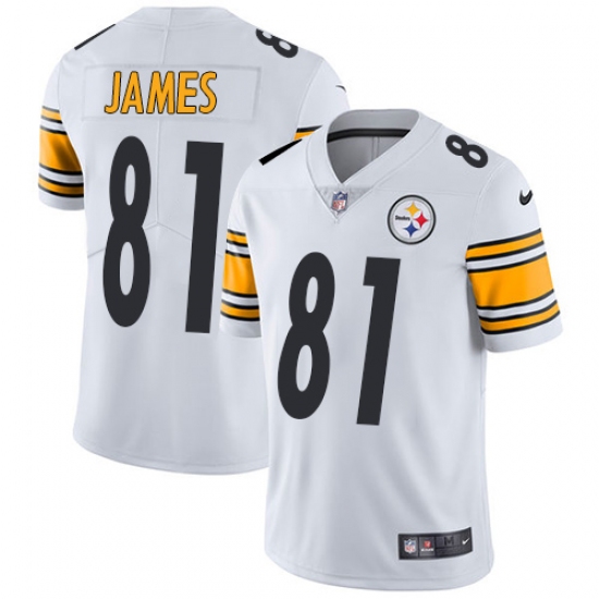 Men's Nike Pittsburgh Steelers #81 Jesse James White Vapor Untouchable Limited Player NFL Jersey - Ujersey