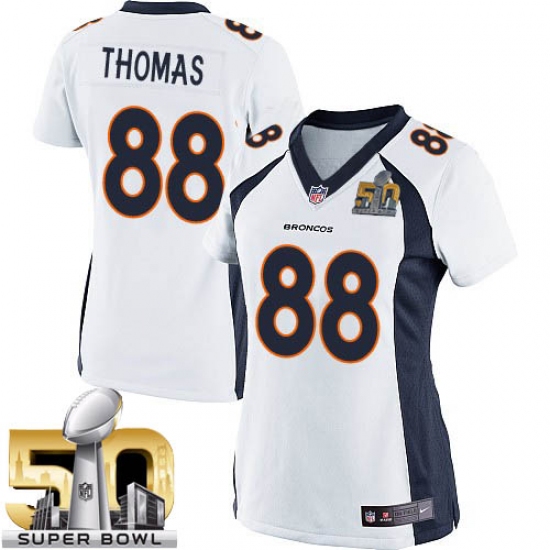 Women's Nike Denver Broncos #88 Demaryius Thomas Elite White Super Bowl 50 Bound NFL Jersey - Ujersey