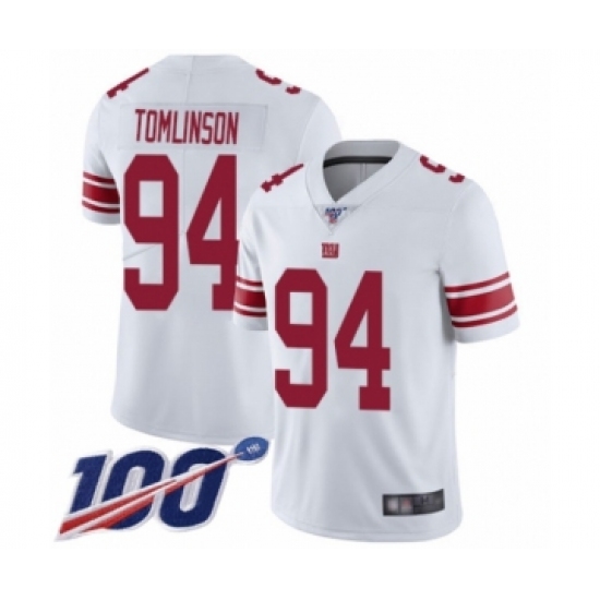 Men's New York Giants #94 Dalvin Tomlinson White Vapor Untouchable Limited Player 100th Season Football Jersey - Ujersey