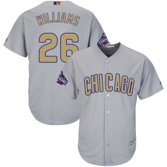 Women's Majestic Chicago Cubs #26 Billy Williams Authentic Gray 2017 Gold Champion MLB Jersey - Ujersey