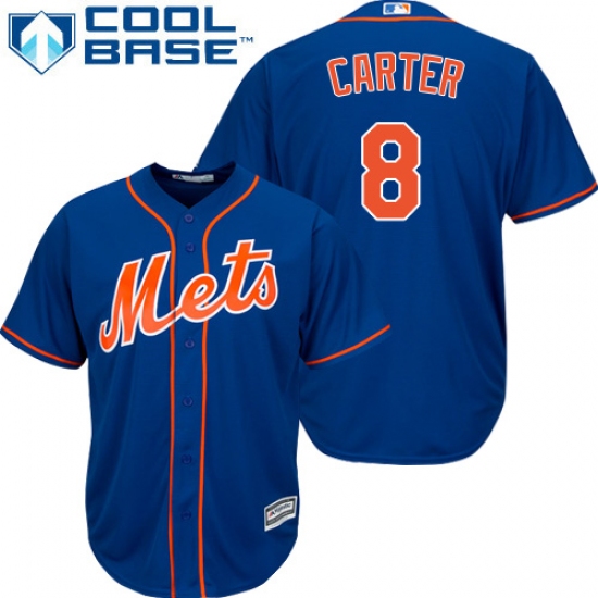 Men's Majestic New York Mets #8 Gary Carter Replica Royal Blue Alternate Home Cool Base MLB Jersey - Ujersey