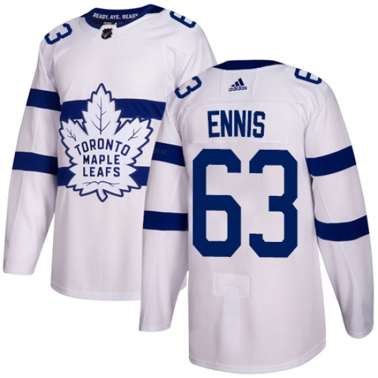 Men's Adidas Toronto Maple Leafs #63 Tyler Ennis Authentic White 2018 Stadium Series NHL Jersey - Ujersey