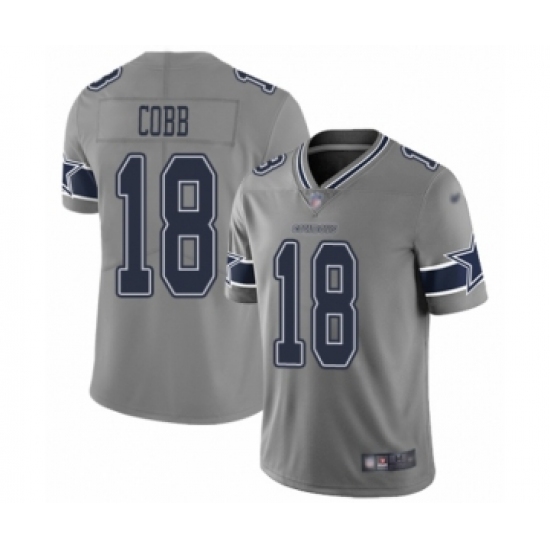 Men's Dallas Cowboys #18 Randall Cobb Limited Gray Inverted Legend Football Jersey - Ujersey