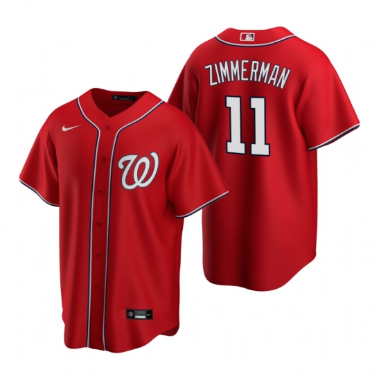 Men's Nike Washington Nationals #11 Ryan Zimmerman Red Alternate Stitched Baseball Jersey - Ujersey