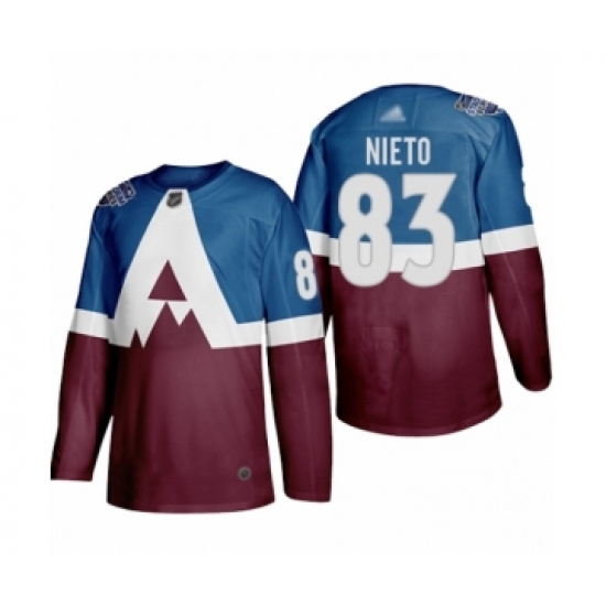 Men's Colorado Avalanche #83 Matt Nieto Authentic Burgundy Blue 2020 Stadium Series Hockey Jersey - Ujersey