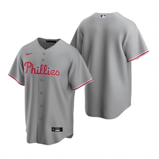 Men's Nike Philadelphia Phillies Blank Gray Road Stitched Baseball Jersey - Ujersey