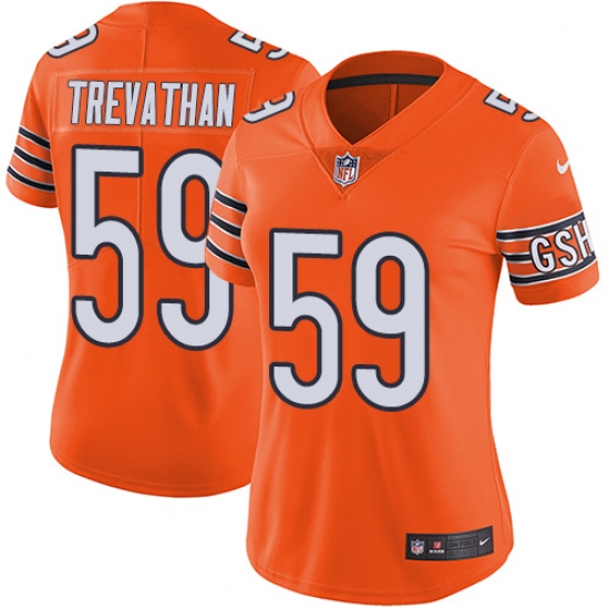 Women's Nike Chicago Bears #59 Danny Trevathan Limited Orange Rush Vapor Untouchable NFL Jersey - Ujersey