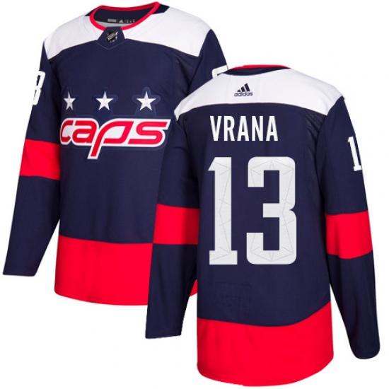 Men's Adidas Washington Capitals #13 Jakub Vrana Authentic Navy Blue 2018 Stadium Series NHL Jersey - Ujersey