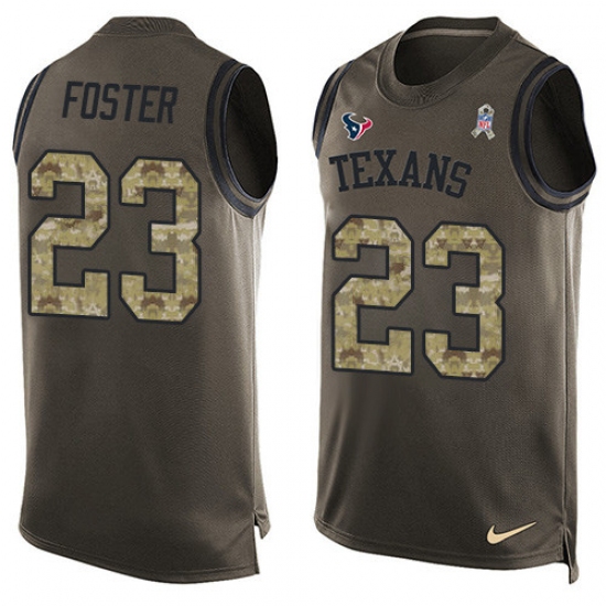 Men's Nike Houston Texans #23 Arian Foster Limited Green Salute to Service Tank Top NFL Jersey - Ujersey