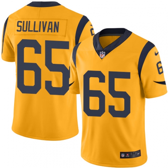 Men's Nike Los Angeles Rams #65 John Sullivan Limited Gold Rush Vapor Untouchable NFL Jersey - Ujersey