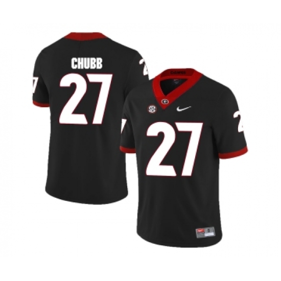 Georgia Bulldogs 27 Chubb Black College Football Jersey - Ujersey