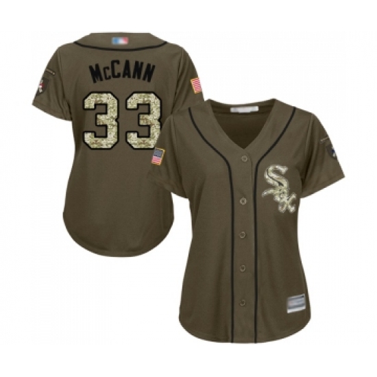 Women's Chicago White Sox #33 James McCann Authentic Green Salute to Service Baseball Jersey - Ujersey
