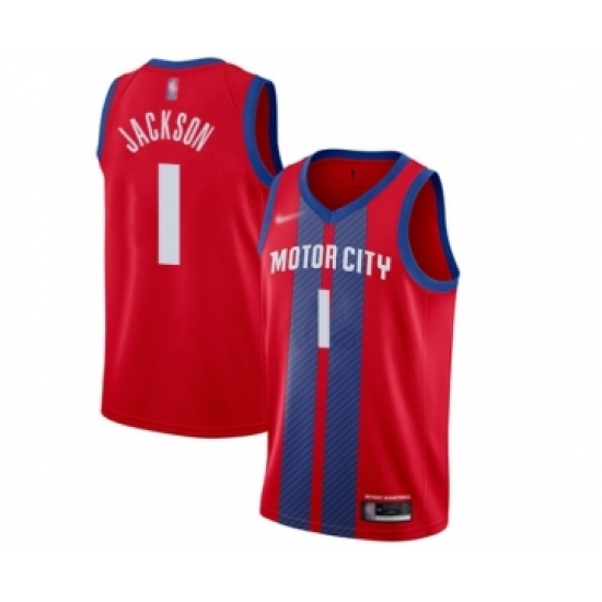 Youth Detroit Pistons #1 Reggie Jackson Swingman Red Basketball Jersey - 2019 20 City Edition - Ujersey