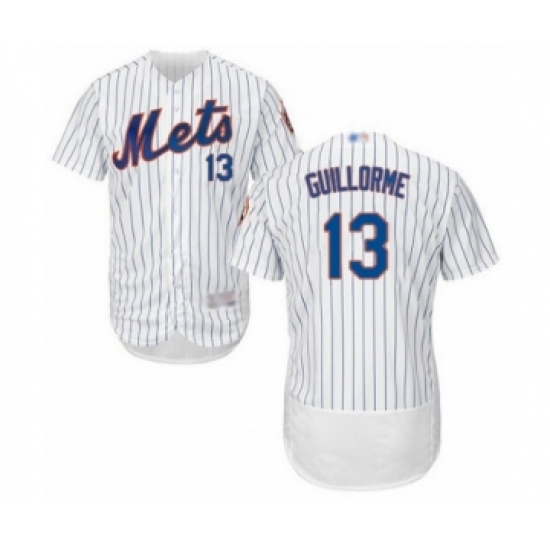 Men's New York Mets #13 Luis Guillorme White Home Flex Base Authentic Collection Baseball Player Jersey - Ujersey