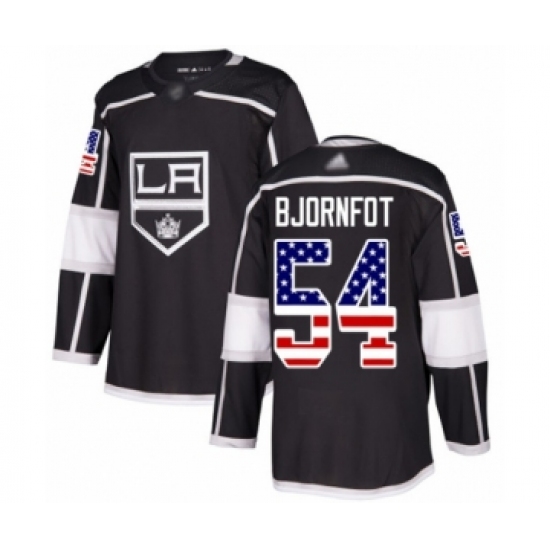Men's Los Angeles Kings #54 Tobias Bjornfot Authentic Black USA Flag Fashion Hockey Jersey - Ujersey