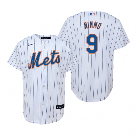 Men's Nike New York Mets #9 Brandon Nimmo White Home Stitched Baseball Jersey - Ujersey
