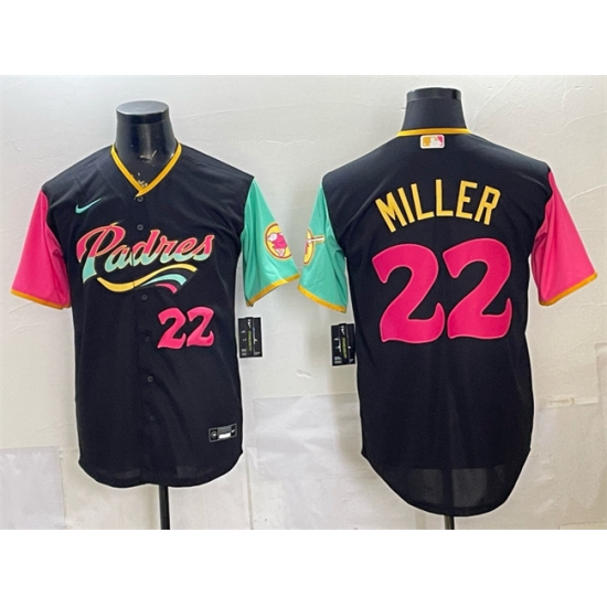 Men's San Diego Padres #22 Mason Miller 2022 Black City Connect Cool Base Stitched Baseball Jersey - Ujersey