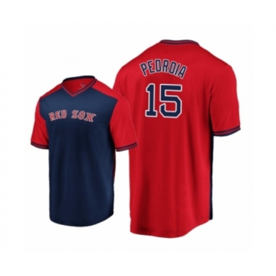 Youth Dustin Pedroia Boston Red Sox #15 Navy Red Iconic Player Majestic Jersey - Ujersey