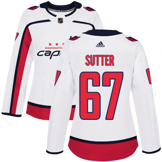 Women's Adidas Washington Capitals #67 Riley Sutter Authentic White Away NHL Jersey - Ujersey